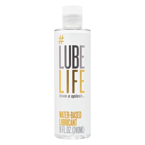 Lube Life Water-Based Personal Lubricant - Non-Staining, Vegan, Toy & Condom Safe - 8 Fl Oz