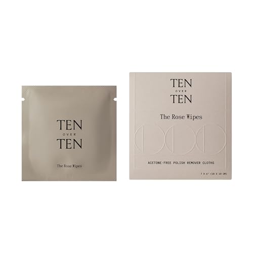 tenoverten Nail Care Set - Nourishing Acetone-Free Wipes, Natural Ingredients - 6 Cloths