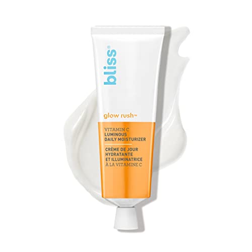 Bliss Glow Rush Moisturizer - Brightening & Hydrating with Vitamin C, E, Squalane - 1.7oz