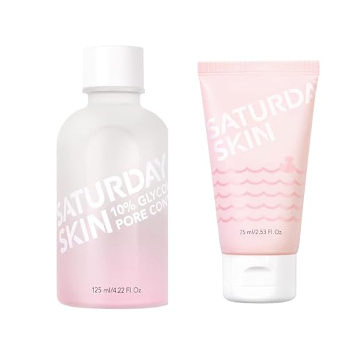 Saturday Skin Pore Clarifying Toner - Exfoliates & Minimizes Pores, Glycolic Acid & AHA - 6.7oz