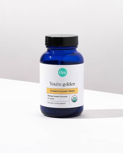 Ora Organic Turmeric Supplement - Joint & Heart Support, No Fillers - 90 Vegan Tablets