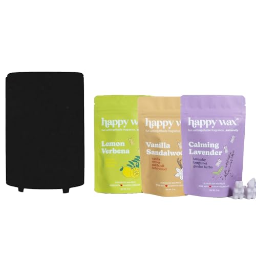 Happy Wax Mod Warmer Kit - Long-Lasting Scents, Timer & Ceramic Design - Includes 6oz Melts