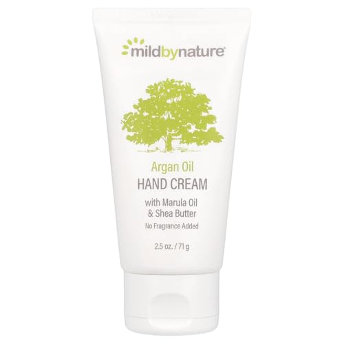 Mild by Nature Hand Cream - Nourishing Argan & Marula Oils, pH-Balanced, Unscented - 2.5oz