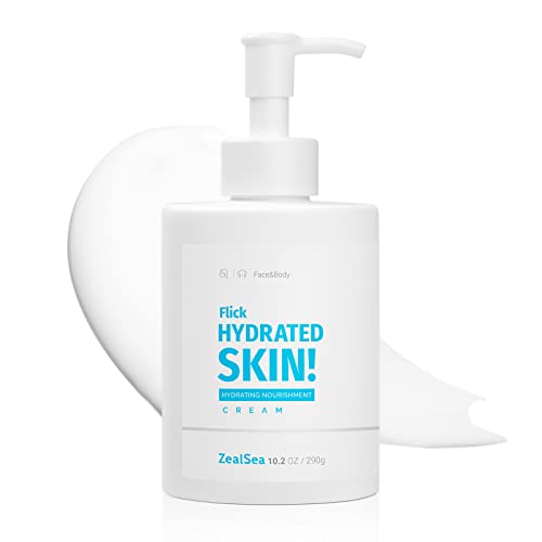 ZealSea Face Moisturizer - Hydrating Lotion with Hyaluronic Acid & Ceramide, 290ml