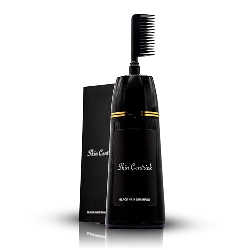 Skin Centrick Hair Dye Shampoo - 100% Gray Coverage, Nourishing Natural Ingredients - 12oz
