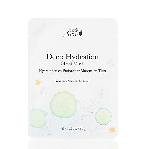 100% PURE Collagen Face Mask - Deep Hydration, Natural Ingredients, Bamboo Cloth - 1 Mask