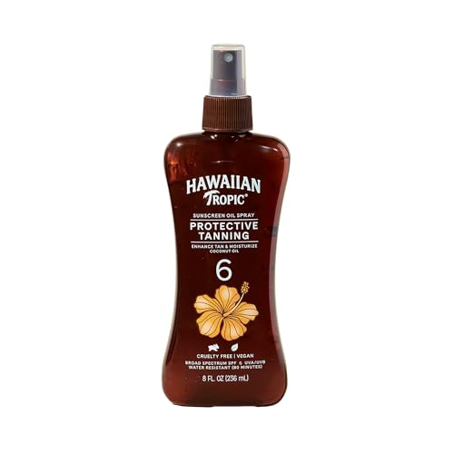 Hawaiian Tropic Island Tanning Oil Spray - Hydrating SPF 6, Oxybenzone-Free, 8oz