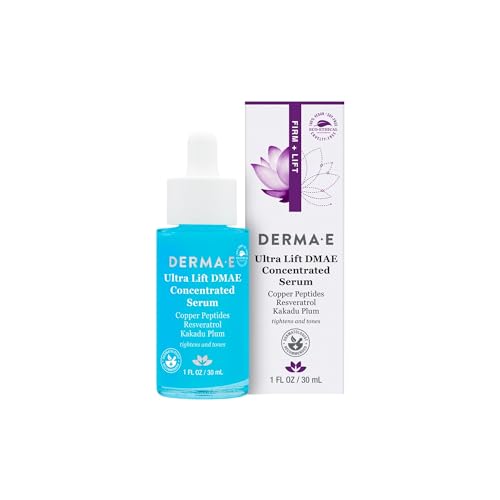 DERMA E Face Serum - Firms Skin, Hydrates with Copper Peptides & Resveratrol - 1oz