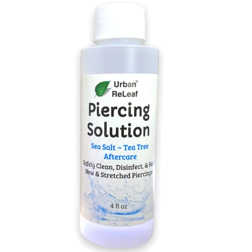 Urban ReLeaf Piercing Solution - Soothing Sea Salts, Tea Tree & Aloe Vera Aftercare - 4oz