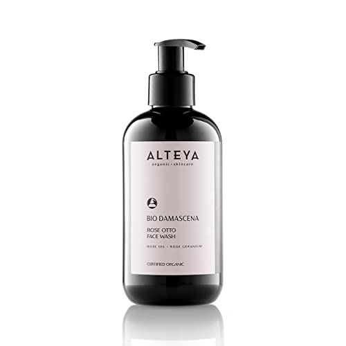 Alteya Organics Face Wash - USDA Organic, Purifying Rose Oil, Gentle for All Skin Types - 8.5 Fl Oz