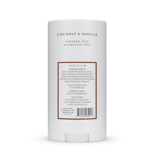 Native Deodorant - 72 Hour Odor Control, Naturally Derived Ingredients, Coconut & Vanilla - 2.65oz