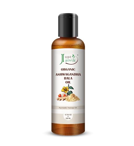 Organic Ashwagandha Bala Massage Oil - Supports Muscle Health, Ayurvedic Formula - 200ML