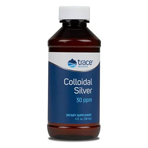 Trace Minerals Colloidal Silver Liquid - 99.99% Pure, Strong 30 PPM Mineral Supplement - 4 fl oz