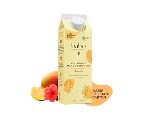 Babo Botanicals Mango & Hibiscus Shampoo - Moisturizes & Softens Color-Treated Hair - 12oz