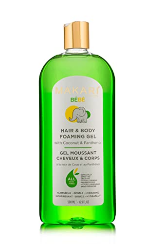 MAKARI Kids Shampoo & Body Wash - Hypoallergenic, Nourishing Coconut Oil, Paraben-Free - 8oz