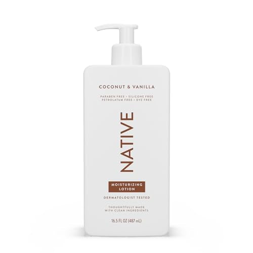 Native Body Lotion - Restores Dry Skin with Plant-Based Moisturizers, Coconut & Vanilla - 16.5 fl oz