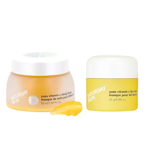 Saturday Skin Yuzu Lip Mask - Moisturizing Overnight Treatment, Vitamin C & Retinol - 0.6oz