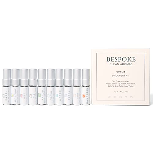 Zents Perfume Sampler Set - 10 Unique Scents, Natural Ingredients, Vegan - 1.5ml Each