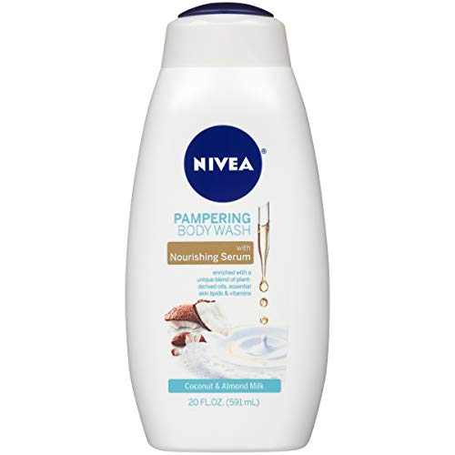 NIVEA Coconut & Almond Milk Body Wash - Nourishing Serum, Hydrating Cleanser - 20 Fl Oz