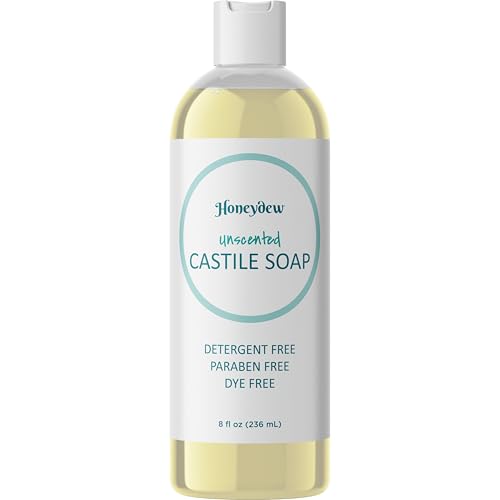 Gentle Castile Soap - Unscented Cleanser for Sensitive Skin & Hair Care - 16oz Liquid