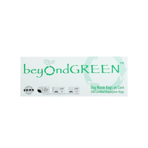 beyondGREEN Plant-Based Dog Waste Bags - Odor-Proof, Durable, Compost Certified - 200 Count