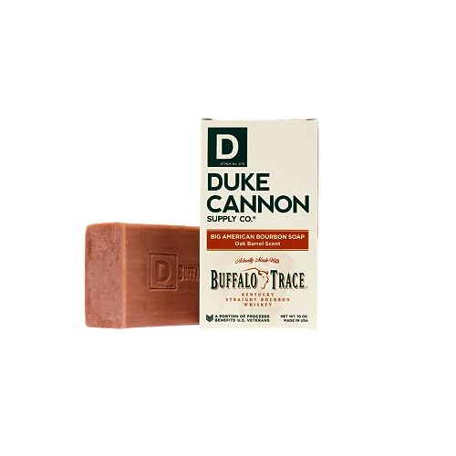 Duke Cannon Big Brick Soap - Exfoliating Bourbon Scent, Supports U.S. Veterans - 10oz