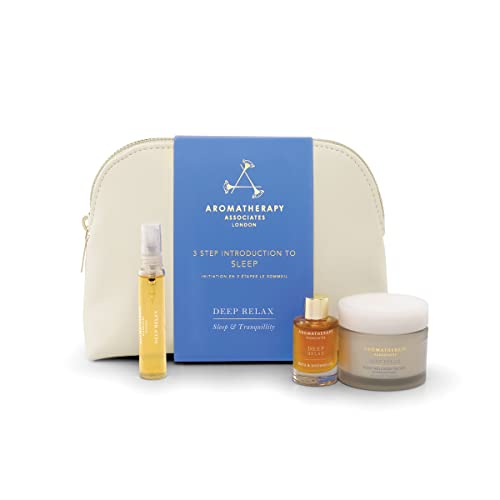Aromatherapy Associates Bath & Body Set - Deep Relax, Sleep Mist, Body Butter, Vegan Leather Bag
