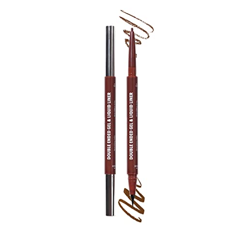 Moira Beauty Double Ended Gel & Liquid Eyeliner - Vegan, Cruelty-Free, 002 Brown