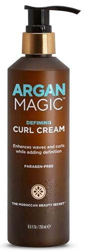 ARGAN MAGIC Defining Curl Cream - Enhances Curls, Conditions & Reduces Frizz - 8.5oz