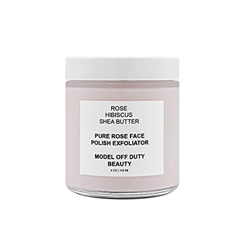 Model Off Duty Beauty Rose Face Polish - Exfoliates, Cleanses & Softens Skin - 4oz