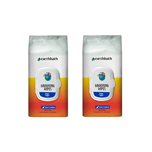 earthbath Mango Tango Grooming Wipes - Clean & Moisturize, Non-Toxic - 100 Count (2 Pack)