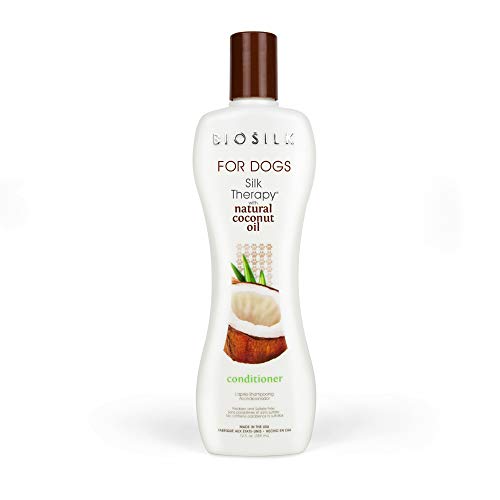 BioSilk for Dogs Conditioner - Moisturizes Fur with Natural Coconut Oil, pH Balanced - 12oz