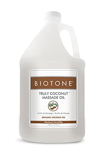 BIOTONE Coconut Massage Oil - Melts Tension, Moisturizes Skin, Versatile for All Techniques - 8oz