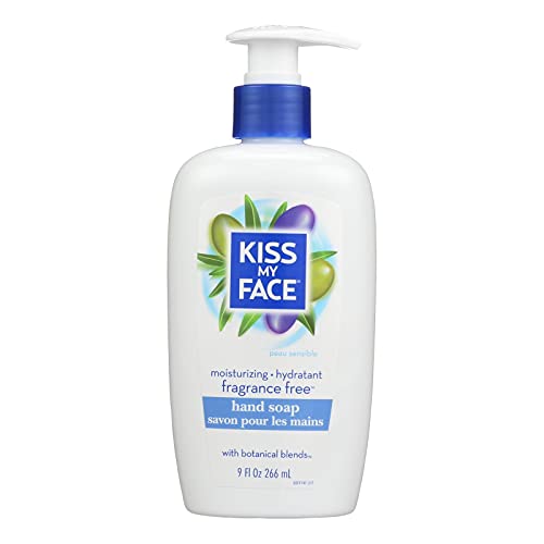Kiss My Face Hand Soap - Moisturizing, Fragrance-Free, Vegan, Botanical Blend - 9oz (Pack of 4)