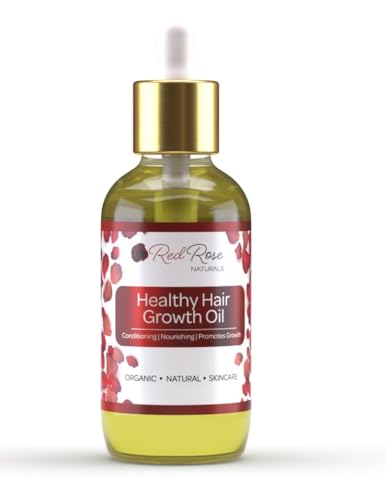 Red Rose Naturals Hair Growth Oil - Strengthens Hair, Nourishes Dry Scalp, Plant-Based - 1 fl. oz