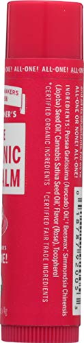 Dr. Bronner's Organic Rose Lip Balm - Nourishing Moisture, Certified Organic - 0.15 oz