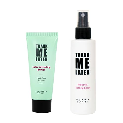 Elizabeth Mott Face Primer & Setting Spray - Redness Reducer, Paraben-Free - 30g & 95ml