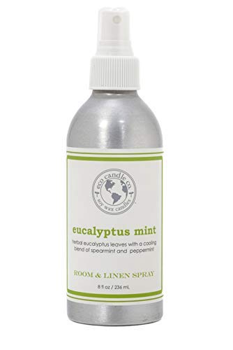 Eco Candle Co. Room & Linen Spray - Eucalyptus Mint, Natural Ingredients, 8 oz in Recycled Bottle