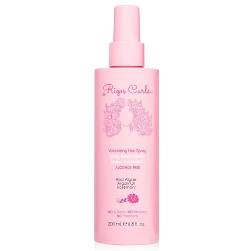 Rizos Curls Hair Spray - Volumizing Hold, Frizz Control, Infused with Rosemary & Argan Oil - 6.8oz
