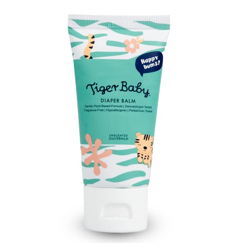 Tiger Baby Diaper Cream Balm - Soothes Irritation, Natural Ingredients, Fragrance-Free - 2 Oz