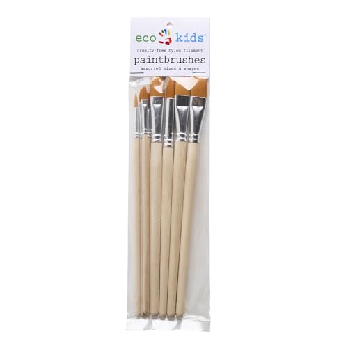 Eco-Kids Brush Set - Versatile Paint Brushes for All Ages, Durable Nylon, Easy Clean - 8-Pack