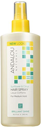 Andalou Naturals Medium Hold Hair Spray - Strong Hold, Non-Aerosol, Sunflower & Citrus - 8.2oz