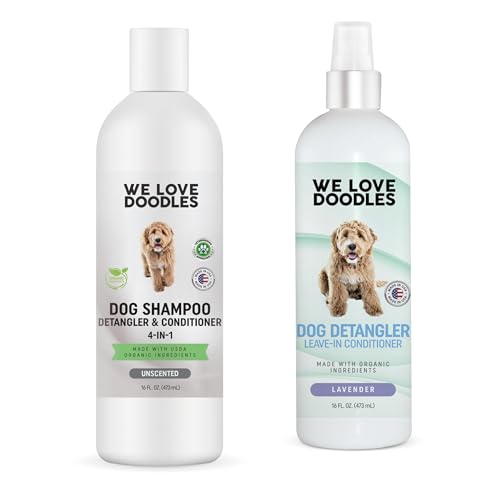 We Love Doodles Unscented Dog Shampoo - Organic 4-in-1 Cleanser, Detangler & Conditioner - 16oz