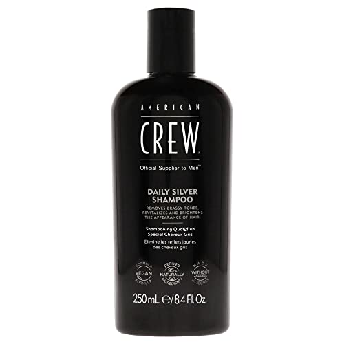 American Crew Silver Shampoo - Minimizes Yellow Tones, Naturally Derived, Vegan - 8.4 Fl Oz