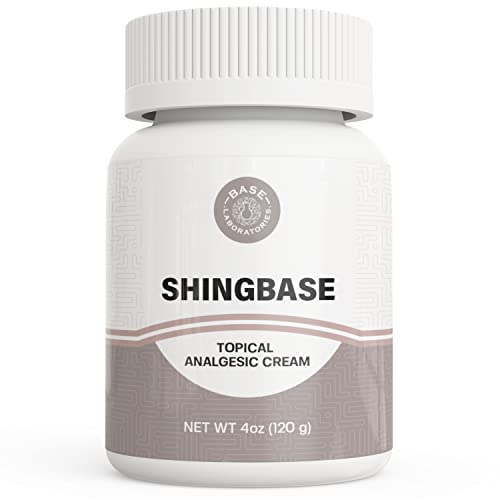 BASE LABORATORIES Shingbase Cream - Nerve Pain Relief, Soothing Aloe & Lidocaine - 4oz