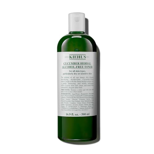 Kiehl's Cucumber Herbal Toner - Soothes Sensitive Skin, Alcohol-Free, Paraben-Free - 16.9 fl oz
