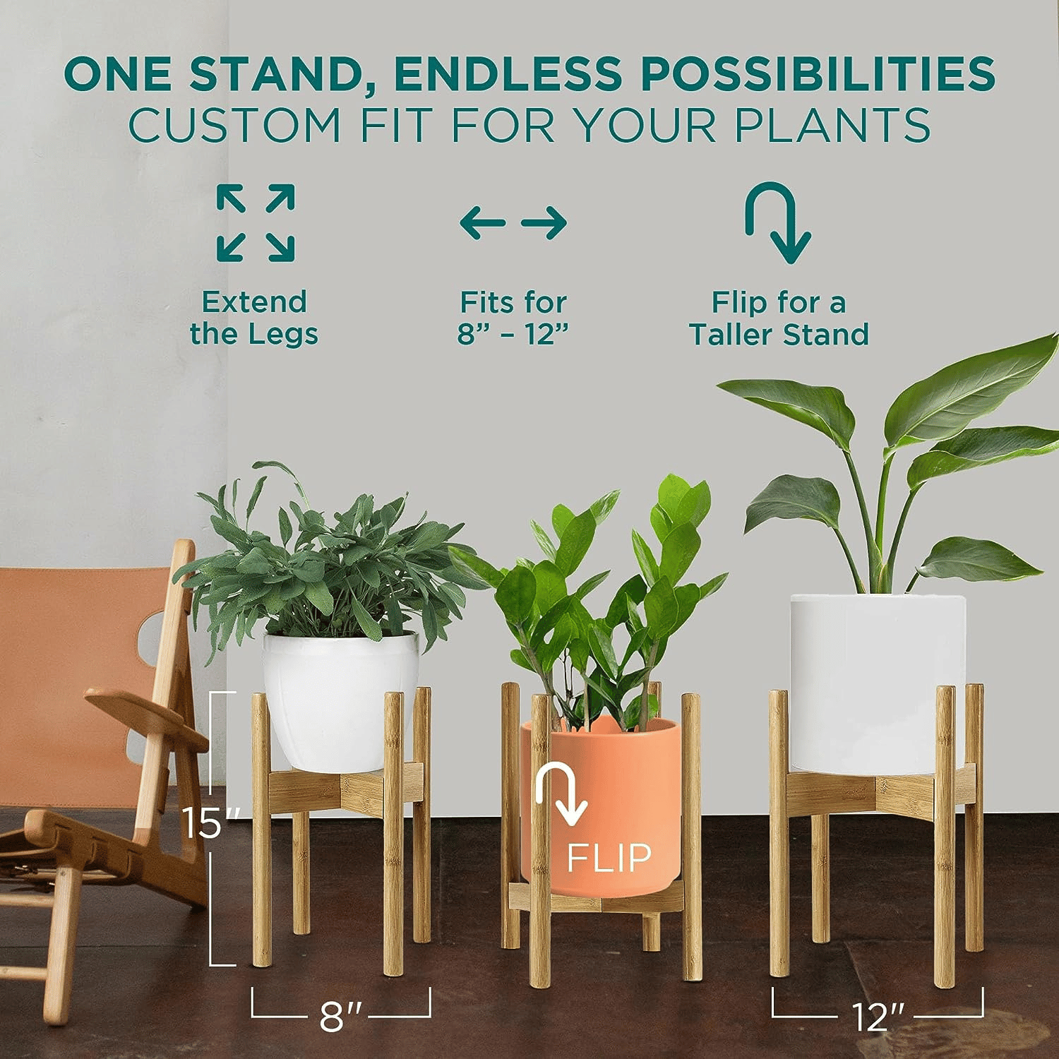 Adjustable Bamboo Plant Stand