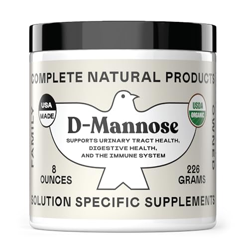Complete Natural Products Organic D-Mannose Powder - Urinary Tract Support, Non-GMO - 2000mg