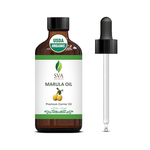 SVA Marula Seed Oil - Cold Pressed for Moisturizing, Non-Greasy, 4 Fl Oz with Dropper