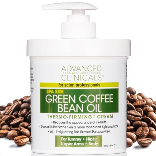 Advanced Clinicals Body Cream - Firming & Hydrating with Green Coffee Bean Oil - 16oz